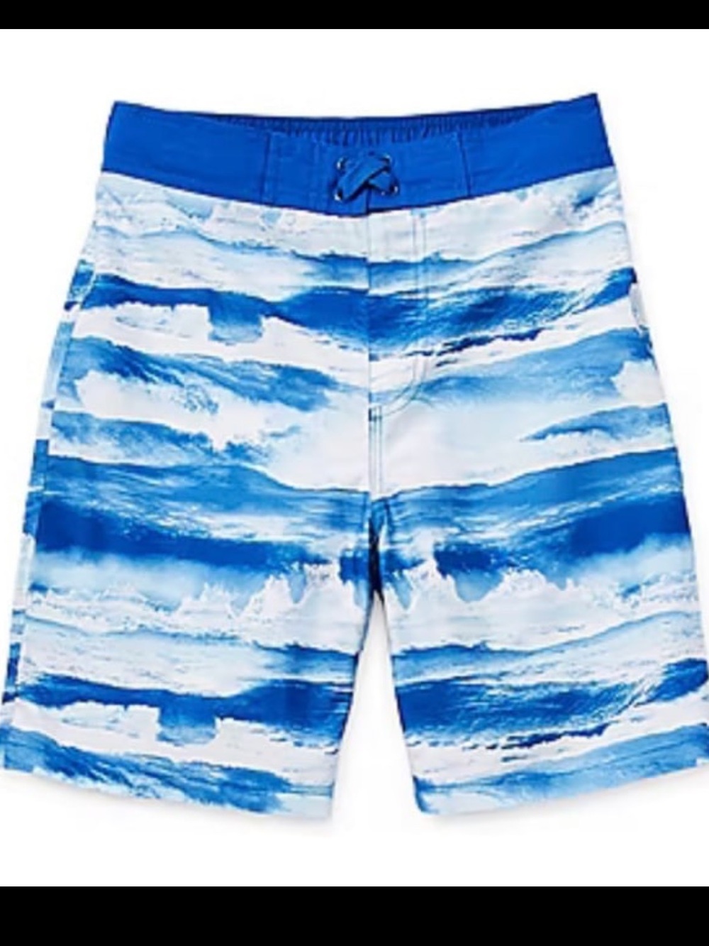 NWT Boy’s XS 6/7 ThereAbouts Blue & White Swim Shorts Built In Boxer Briefs